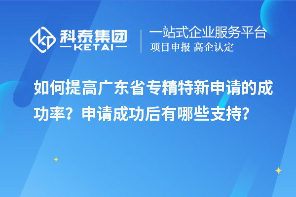 如何提高廣東省專精特新申請的成功率？申請成功后有哪些支持？
