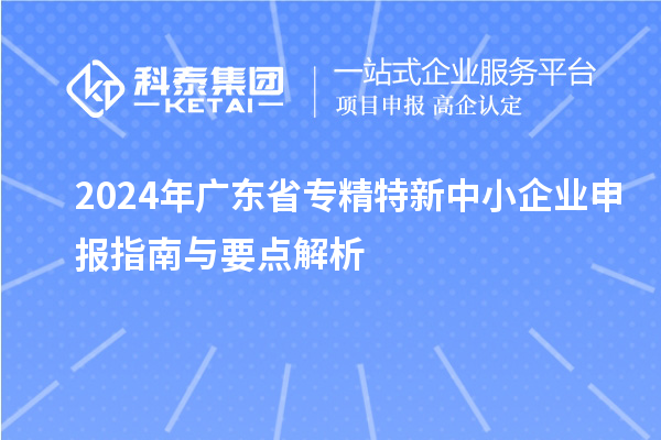 2024年廣東省專精特新中小企業申報指南與要點解析