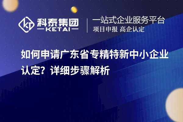 如何申請廣東省專精特新中小企業認定？詳細步驟解析