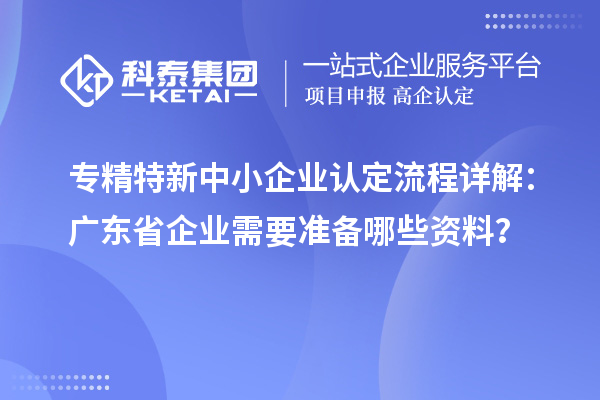 專精特新中小企業認定流程詳解:廣東省企業需要準備哪些資料?