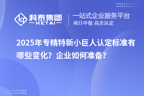 2025年專精特新小巨人認定標準有哪些變化?企業如何準備?