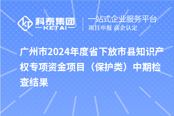 廣州市2024年度省下放市縣知識產(chǎn)權專項資金項目（保護類）中期檢查結果
