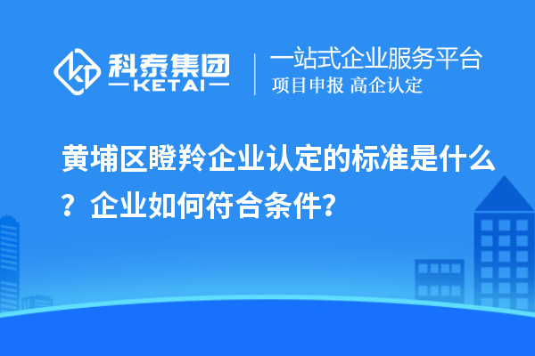 黃埔區(qū)瞪羚企業(yè)認(rèn)定的標(biāo)準(zhǔn)是什么？企業(yè)如何符合條件？