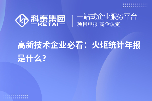 高新技術企業必看：火炬統計年報是什么？