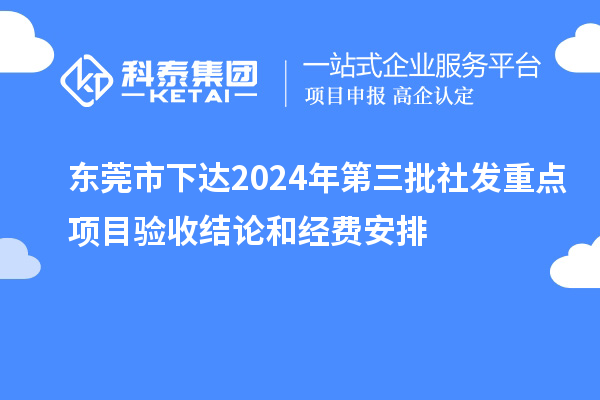 東莞市下達(dá)2024年第三批社發(fā)重點項目驗收結(jié)論和經(jīng)費安排