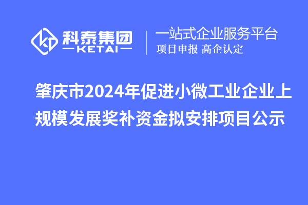 肇慶市2024年促進(jìn)小微工業(yè)企業(yè)上規(guī)模發(fā)展獎補(bǔ)資金擬安排項目公示