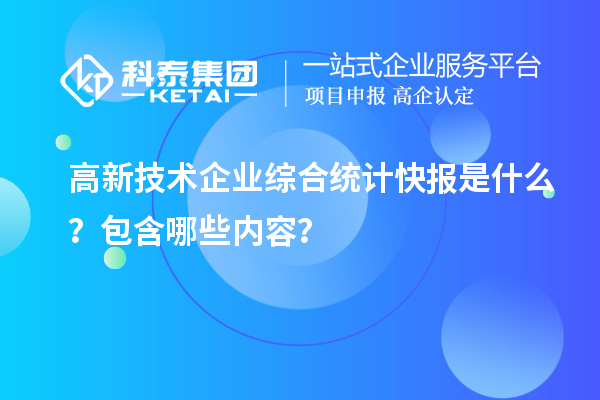 高新技術(shù)企業(yè)綜合統(tǒng)計(jì)快報(bào)是什么?包含哪些內(nèi)容?