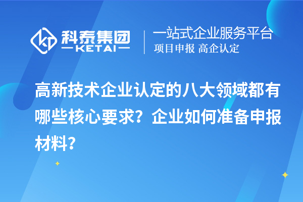 高新技術企業認定的八大領域都有哪些核心要求?企業如何準備申報材料?
