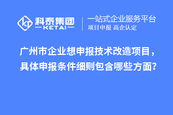 廣州市企業想申報技術改造項目，具體申報條件細則包含哪些方面？