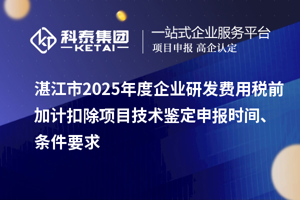 湛江市2025年度企業研發費用稅前加計扣除項目技術鑒定申報時間、條件要求