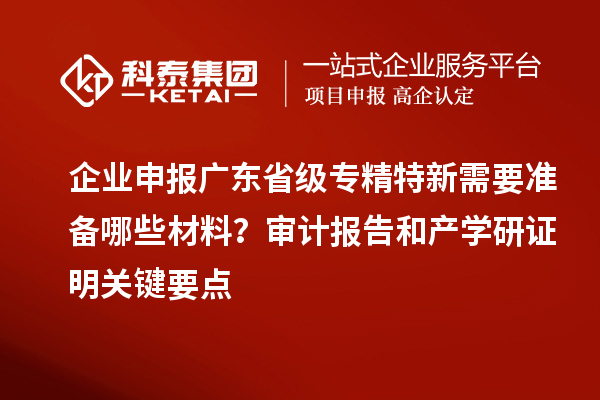 企業(yè)申報(bào)廣東省級(jí)專精特新需要準(zhǔn)備哪些材料？審計(jì)報(bào)告和產(chǎn)學(xué)研證明關(guān)鍵要點(diǎn)
