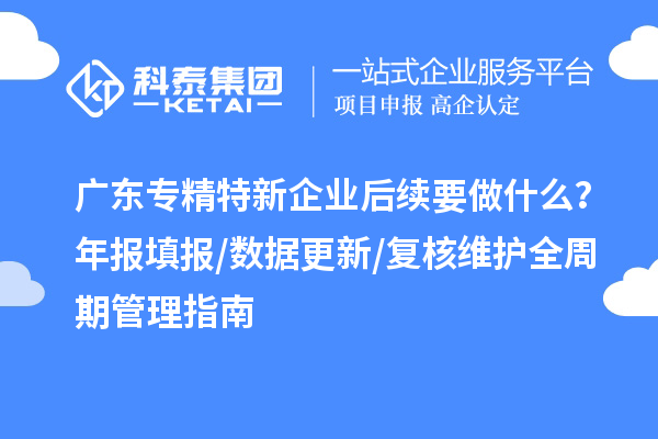 廣東專精特新企業后續要做什么？年報填報/數據更新/復核維護全周期管理指南