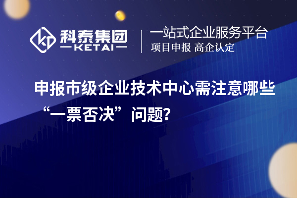 申報市級企業技術中心需注意哪些“一票否決”問題?