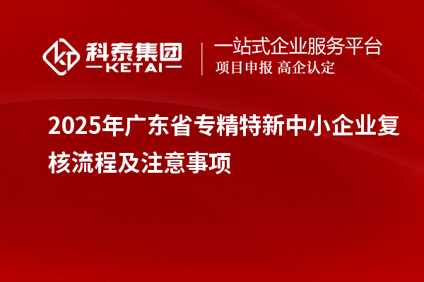 2025年廣東省專精特新中小企業復核流程及注意事項