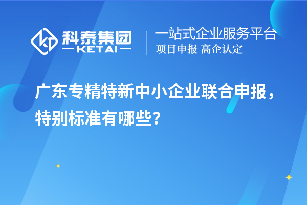 廣東專精特新中小企業聯合申報,特別標準有哪些?