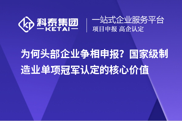 為何頭部企業爭相申報？國家級制造業單項冠軍認定的核心價值
