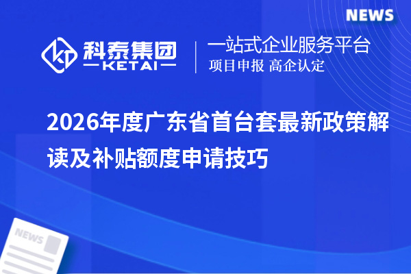 2026年度廣東省首臺套最新政策解讀及補貼額度申請技巧