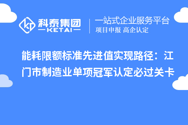 能耗限額標準先進值實現路徑：江門市制造業單項冠軍認定必過關卡