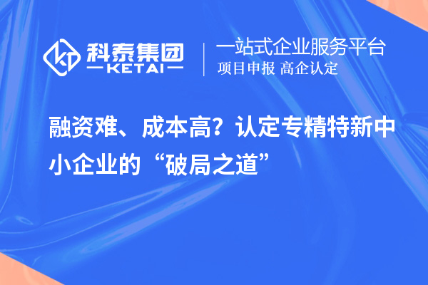 融資難、成本高?認定專精特新中小企業的“破局之道”
