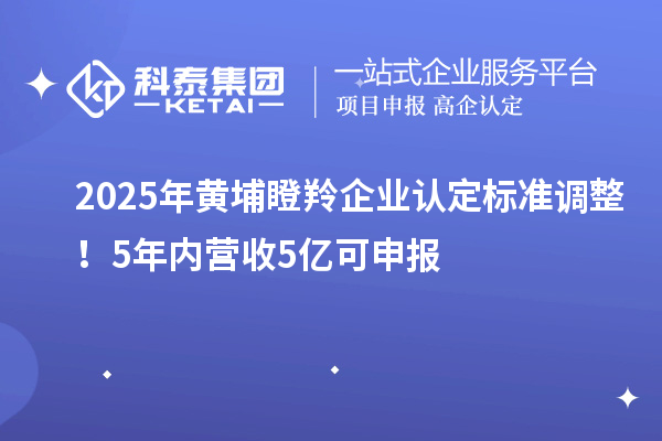 2025年黃埔瞪羚企業(yè)認(rèn)定標(biāo)準(zhǔn)調(diào)整！5年內(nèi)營(yíng)收5億可申報(bào)