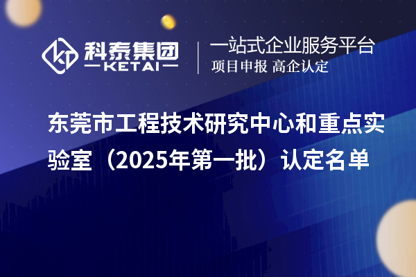 東莞市工程技術研究中心和重點實驗室（2025年第一批）認定名單