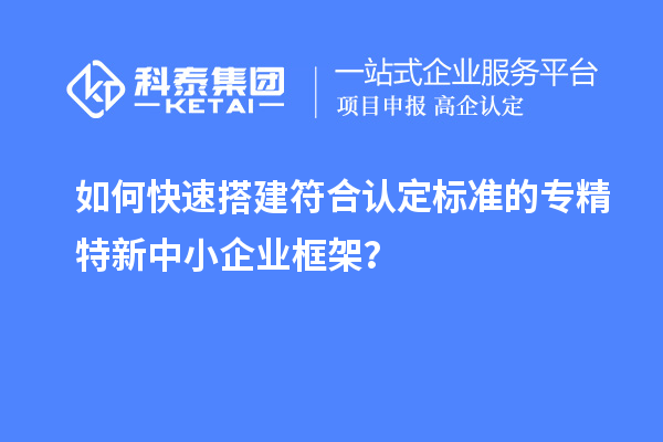 如何快速搭建符合認定標準的專精特新中小企業框架?