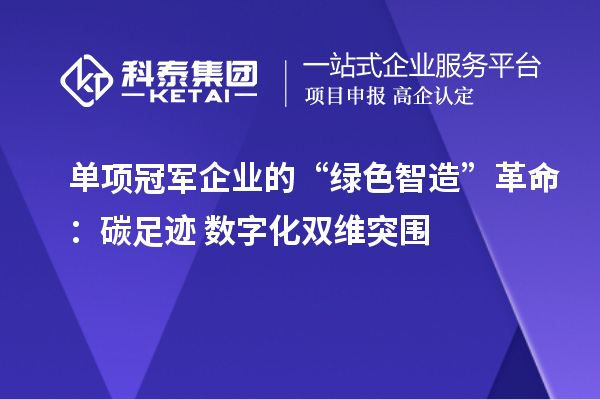單項冠軍企業的“綠色智造”革命：碳足跡+數字化雙維突圍