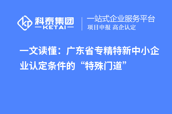 一文讀懂：廣東省專精特新中小企業(yè)認(rèn)定條件的“特殊門道”