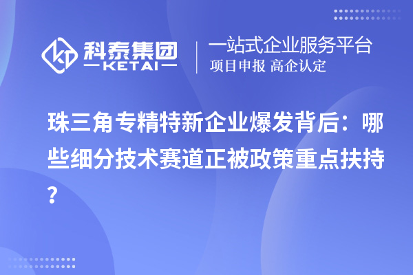 珠三角專精特新企業爆發背后：哪些細分技術賽道正被政策重點扶持？