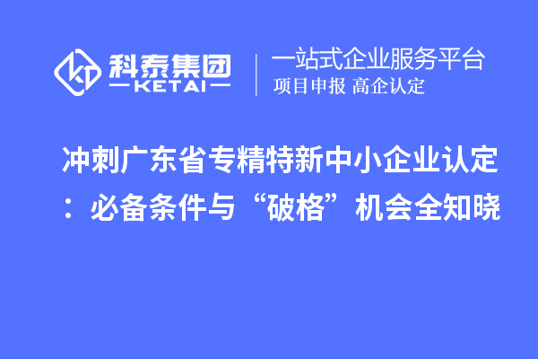 沖刺廣東省專精特新中小企業認定：必備條件與“破格”機會全知曉