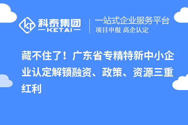 藏不住了！廣東省專精特新中小企業認定解鎖融資、政策、資源三重紅利