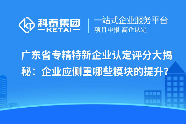 廣東省專精特新中小企業認定評分大揭秘：企業應側重哪些模塊的提升？