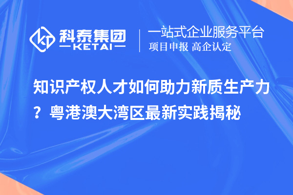 知識產權人才如何助力新質生產力？粵港澳大灣區最新實踐揭秘