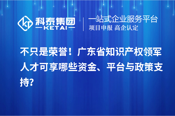 不只是榮譽！廣東省知識產權領軍人才可享哪些資金、平臺與政策支持？