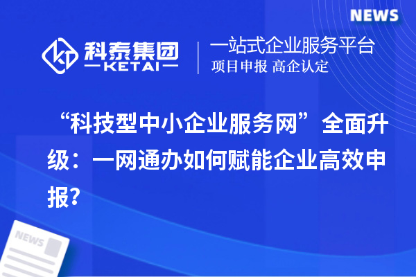 “科技型中小企業(yè)服務網(wǎng)”全面升級:一網(wǎng)通辦如何賦能企業(yè)高效申報?