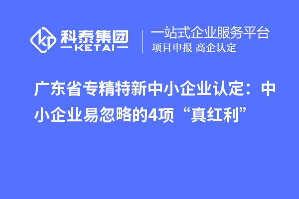 廣東省專精特新中小企業認定：中小企業易忽略的4項“真紅利”