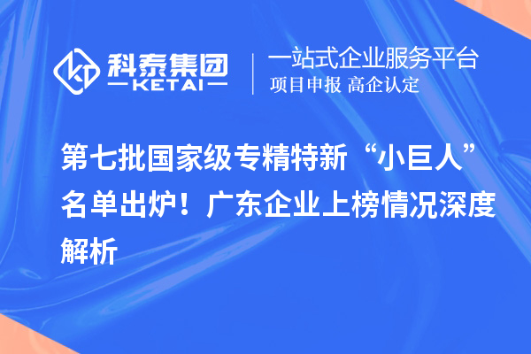 第七批國家級專精特新“小巨人”名單出爐！廣東企業上榜情況深度解析