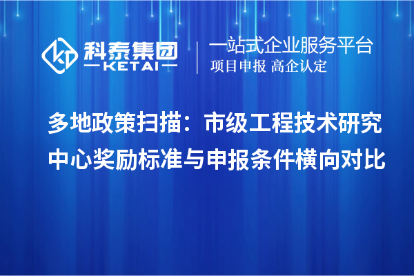 多地政策掃描:市級工程技術研究中心獎勵標準與申報條件橫向對比